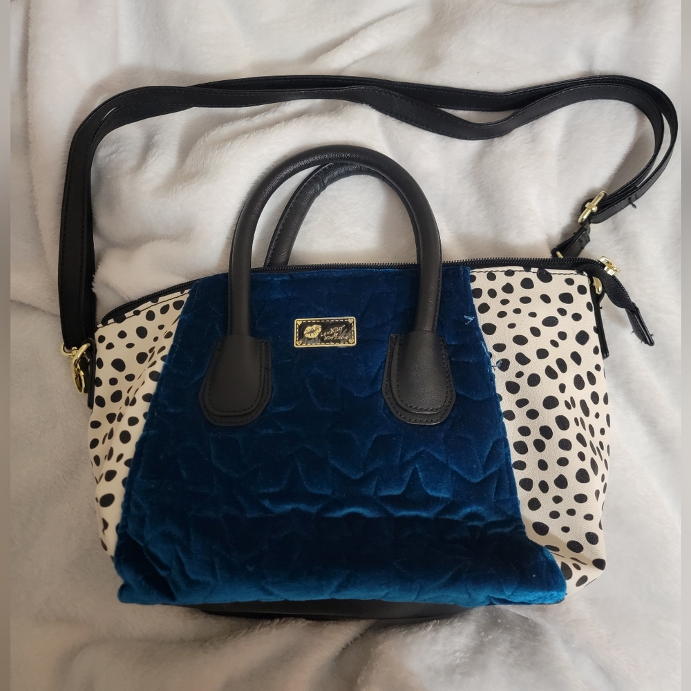 Blue and Black Women's Handbag